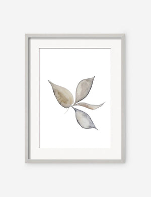 Faded Leaves Print in a silver frame that features a crisp botanical silhouette by Céline Nordenhed