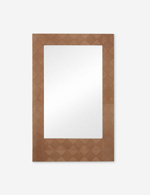 Chelan handcrafted carved wood frame mirror.