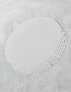 Set of four sandstone Mini Basketweave Oval Placemat by Chilewich