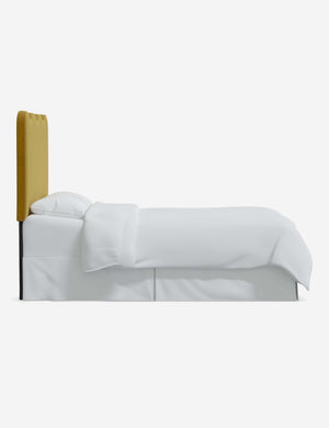 Side of the Clementine Citronella Velvet Headboard
