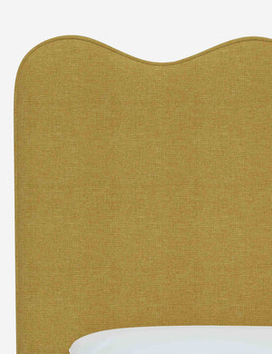 Close up of the fabric on the Clementine Golden Linen Headboard