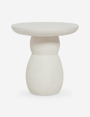 Clouded White Round Side Table by Sarah Sherman Samuel