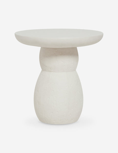 | Clouded White Round Side Table by Sarah Sherman Samuel