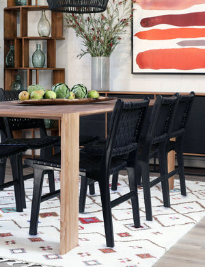 Gallagher Leather Dining Chair : Teak and Black