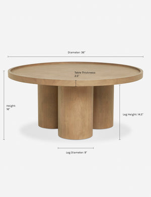 Dimensions on the Delta Round Coffee Table