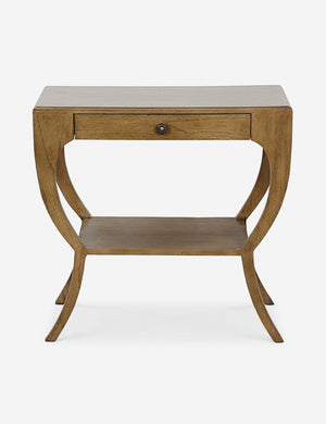 Este wooden nightstand with a drawer and lower shelf