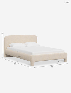 Kaisley Platform Bed : Talc Linen / Twin
