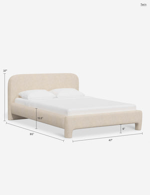 Kaisley Platform Bed : Talc Linen / Twin