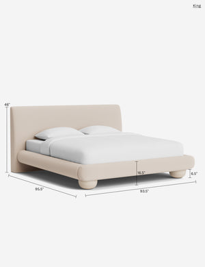 Rigby Platform Bed : White Boucle / Queen