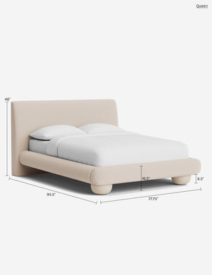 Rigby Platform Bed : White Boucle / Queen