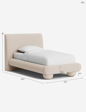 Rigby Platform Bed : White Boucle / Queen