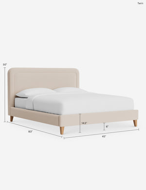 Scottie Bed : Sky Blue Classic Velvet / Queen / Chestnut