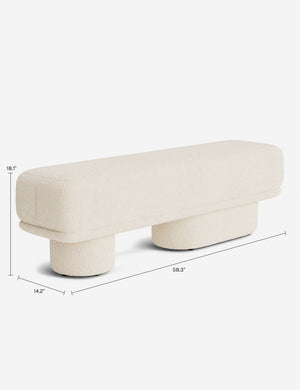 Brooks Bench by Sarah Sherman Samuel : Ivory Modern Boucle