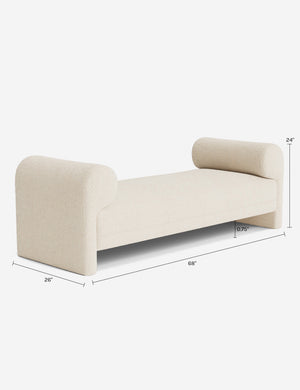 Carson Bench : Ivory Modern Boucle