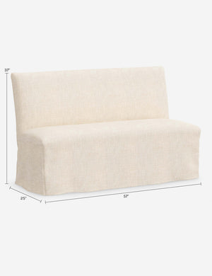 Haddan Slipcover Dining Bench : Talc Linen