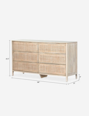 Hannah 6-Drawer Dresser : Natural