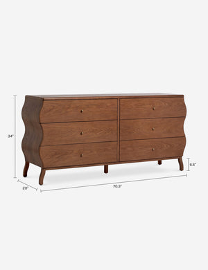 Open Box: Lasya 6-Drawer Dresser, Cool Brown : Default Title