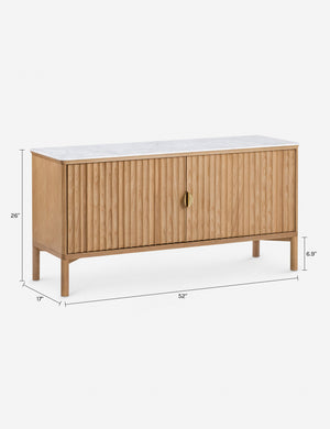 Matija Media Console : Natural and White Marble
