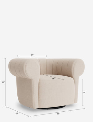 Basque Swivel Chair : Apricot Mini Corduroy
