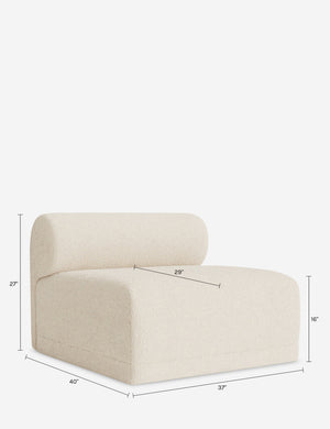 Carson Modular Armless : Ivory Modern Boucle