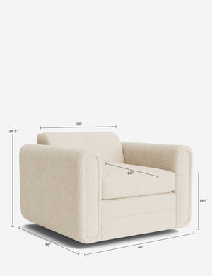 Eleanor Swivel Chair : Talc Performance Linen