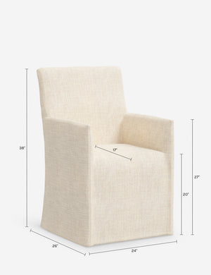 Haddan Slipcover Dining Arm Chair : Olive Grid