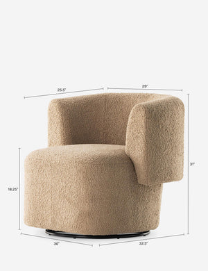 Kelis Swivel Chair : Camel Sheepskin