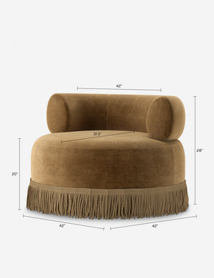 Lenny Swivel Chair by Button Atelier x Co.House Designs : Camel Faux Mohair