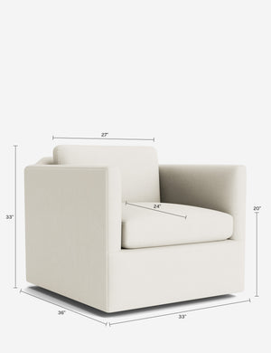 Lotte Swivel Chair : Talc Performance Linen