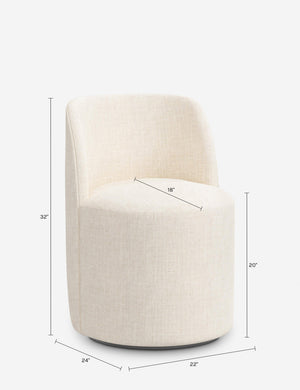 Mckay Swivel Dining Chair : Talc Linen