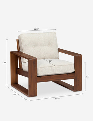 Morland Accent Chair : Brown and White Boucle