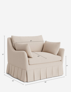 Portola Pleated Accent Chair : Flax Performance Cotton Weave