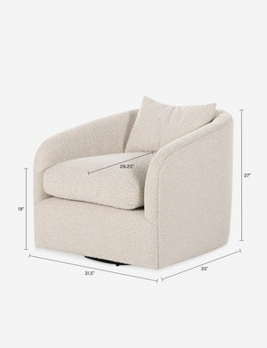 Ren Swivel Chair : Gray Boucle