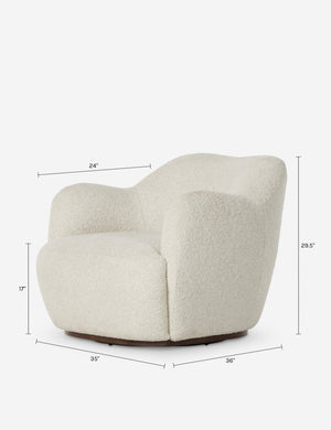 Selkie Swivel Chair : Ivory Boucle