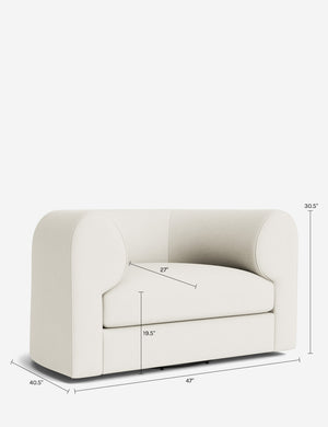Sergio Swivel Chair : Ivory Modern Boucle