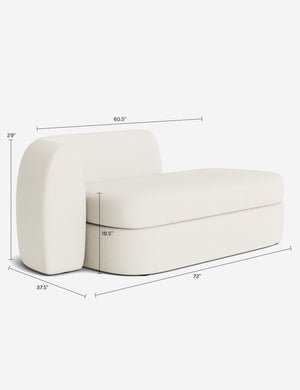 Buckley Chaise : Ivory Modern Boucle