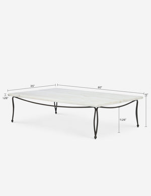 Meryn Outdoor Coffee Table : White Marble