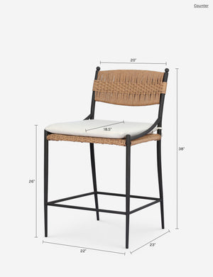 Mae Indoor / Outdoor Bar and Counter Stool by Amber Lewis x Four Hands : Flax / Counter