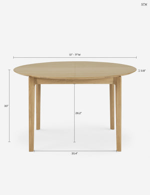 Temple Extendable Round Dining Table : Natural / 51