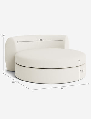 Buckley Modular Media Lounger : Ivory Modern Boucle