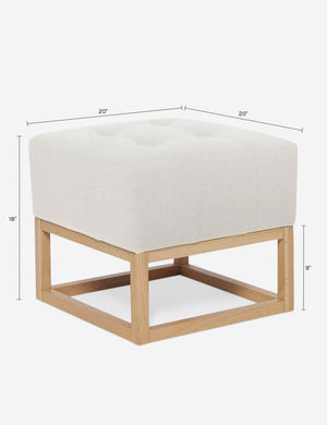 Grasmere Ottoman by Ginny Macdonald : Ivory Modern Boucle