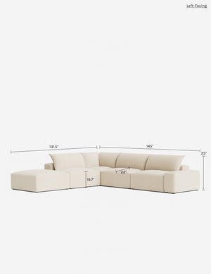 Brinley Modular Chaise Sectional Sofa : Ivory Modern Boucle / Right-Facing