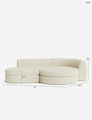 Buckley Modular Chaise Sectional Sofa : Ivory Modern Boucle / 113