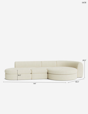 Buckley Modular Chaise Sectional Sofa : Ivory Modern Boucle / 113