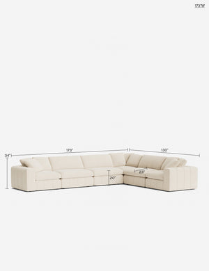 Capella Modular Corner Sectional Sofa : Ivory Modern Boucle / 130