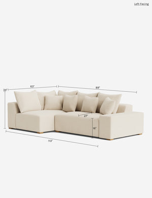 Clayton Sectional Sofa : Ivory Modern Boucle / Right-Facing