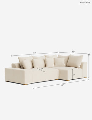 Clayton Sectional Sofa : Ivory Modern Boucle / Right-Facing