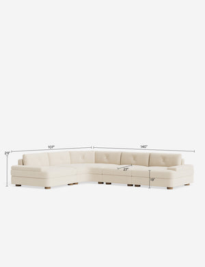 Hill Modular Chaise Sectional Sofa : Creme Luxe Boucle
