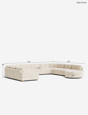 Hill Modular U-Shaped Sectional Sofa : Creme Luxe Boucle / Right-Facing