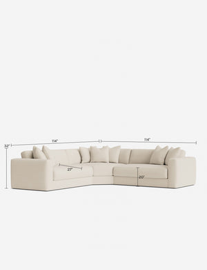Hughes Sectional Sofa : Flax Performance Cotton Weave